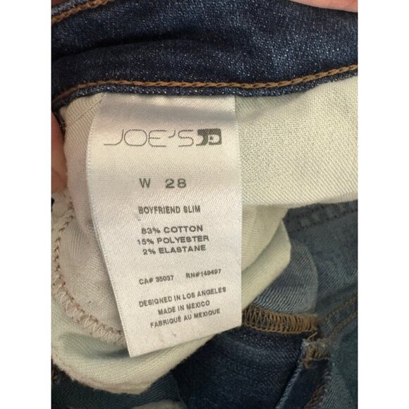 Joe’s Jeans The Boyfriend Slim Cuffed Mid Rise Denim Size 28 Medium Wash - Picture 5 of 13